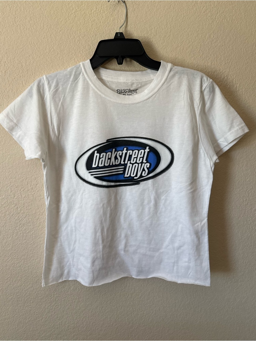 Backstreet Boys Crop White Logo Graphic Tee - Women's Short Sleeve - Sz M
